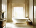 Watercolor of Luxury Marble Bathroom