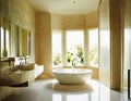 Watercolor of Luxury Marble Bathroom