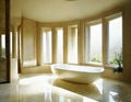 Watercolor of Luxury Marble Bathroom