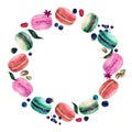 Watercolor Macaron Round Frame