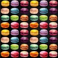 Watercolor macaron seamless pattern