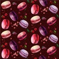 Watercolor macaron seamless pattern