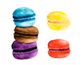 5 watercolor macarons