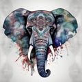 Watercolor mandala elephant illustration art wallpaper