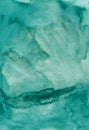 Watercolor marine green background texture. Aquarelle abstract green-blue backdrop