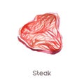 Watercolor meat Clipart - steak