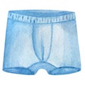 Watercolor men underpants. man underwear. Boxer shorts Royalty Free Stock Photo