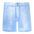 Watercolor men underpants. man underwear. Boxer shorts