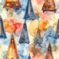 Watercolor Metronomes Pattern Royalty Free Stock Photo