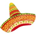 Watercolor mexican style illustration, colorful sombrero isolated on a white background. Element for various products