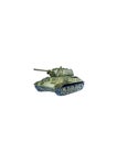 Watercolor military illustration with tank