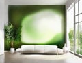 Watercolor of Modern futuristic living room mock up