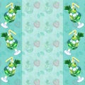 Watercolor mojito lime ice mint strawberry cocktail template frame pattern