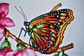 Watercolor Monarch Butterfly on a Red Silk Cotton Tree