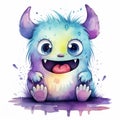 Watercolor Monster Moment Creative Spark Royalty Free Stock Photo