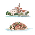 Watercolor montenegro vector illustration