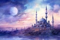 Watercolor mosque by Generative AI