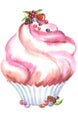 Watercolor muffin pink A