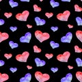 Watercolor multi-colored heart on a black background.