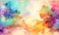 Watercolor multicolored fantastic background, generative AI