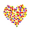 Watercolor multicolored heart of bubbles on a white background.Happy Valentine Day! Watercolor painted heart Royalty Free Stock Photo