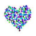 Watercolor multicolored heart of bubbles on a white background.Happy Valentine Day! Watercolor painted heart, element for your lo Royalty Free Stock Photo