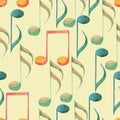 Watercolor music pattern Royalty Free Stock Photo