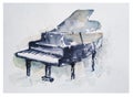 Watercolor musical instruments - Piano