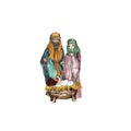 Watercolor Nativity scene hand painted isolated Royalty Free Stock Photo