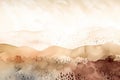 Watercolor neutral minimalist landscape illustration