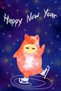 Watercolor new year pig