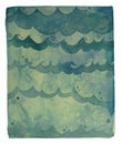 Watercolor noetic storm, rectangular sea composition. Artistic ocean background, appropriate for white typographic design