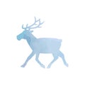 Watercolor north deer art isolated. Vector