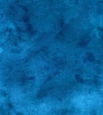 Watercolor old dark teal blue liquid background painting. Ink blue color watercolour backdrop. Stains on paper Royalty Free Stock Photo