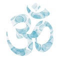 Watercolor Om Aum Symbol Royalty Free Stock Photo