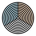Watercolor optical illusion on circular gratings