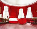 Watercolor of Opulent red bedroom