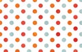 Watercolor orange, blue and red polka dot background. Royalty Free Stock Photo