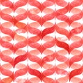 Watercolor orange red background with curved wavy gingham. Geometric seamless pattern Royalty Free Stock Photo