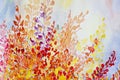 Watercolor original painting colorful bunch of abstract flowers Royalty Free Stock Photo