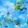 Watercolor oyster seamless pattern Royalty Free Stock Photo