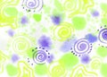 Watercolor paint abstract on white Background of Splot and Splash. Yellow, green and blue Spot, spiral and Blop texture Royalty Free Stock Photo