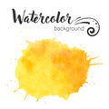 Watercolor paint blob vector. Watercolor paint blob vector text box isolated for design, advertise, label. Yellow paint