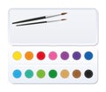 Watercolor Paint Box Paintbrushes Colors