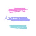 Watercolor paint brush strokes set of pink, lilac, blue, aquamarine, turquoise ink splatters. Grunge paintbrush texture, abstract Royalty Free Stock Photo