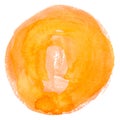 Orange watercolor brush paint stroke, blot, blemish, stain