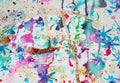 Watercolor paint colorful shapes and sparkling lights, abstract background Royalty Free Stock Photo