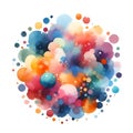 watercolor paint colorful paint spot on white background