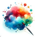 watercolor paint colorful paint spot on white background