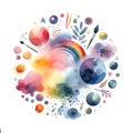 watercolor paint colorful paint spot on white background